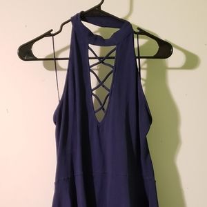 Express Blue Halter Dress